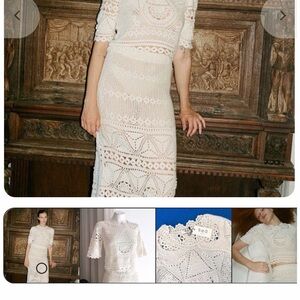 Sea New York White Crochet Midi Dress